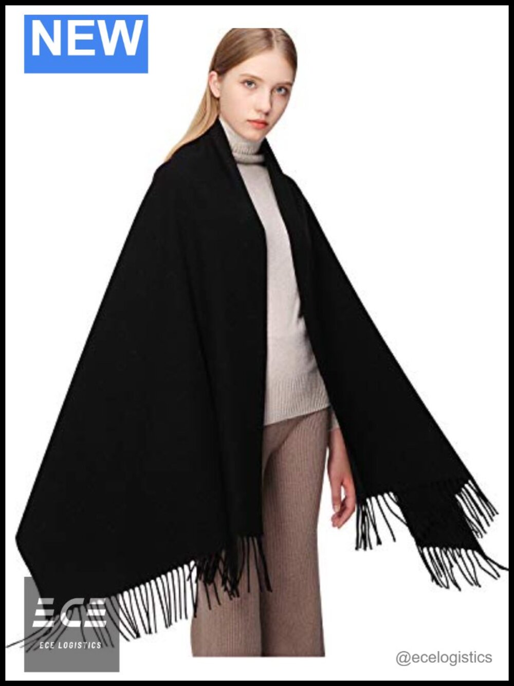 100% Wool Pashmina Shawl Wrap Warm Thicker Soft Winter Scarf